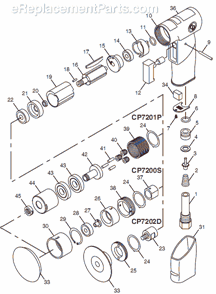 Page A Diagram and Parts List for CP7201P 8941172014 Chicago Pneumatic Sander